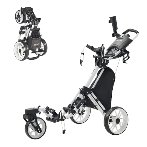 FLAGTAG Golf Push Cart 3 Wheel with 360 Swivel Front Wheel